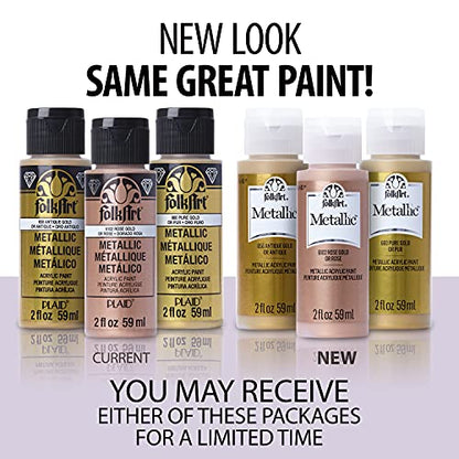 FolkArt Multi-Surface Metallic Paint in Assorted Colors (2 oz), Metallic Copper - WoodArtSupply