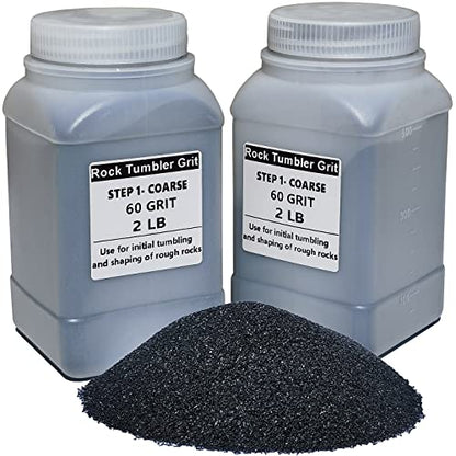 4 LBS Rock Tumbler Grit Step 1 -Coarse Grit(60#), for initial tumbling, Compatible with Any Brand Tumbler Stone Polisher,Rock Polisher,Tumbler Media - WoodArtSupply