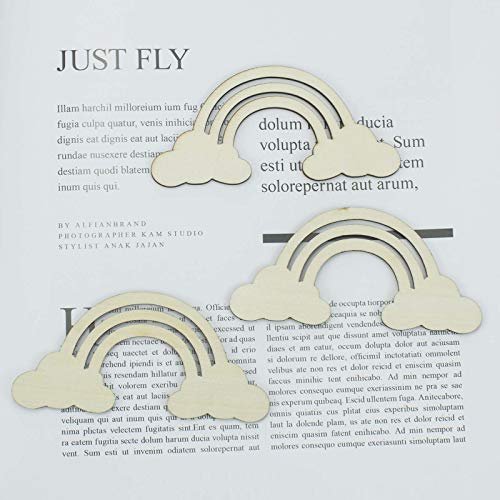 Creaides Rainbow Wood DIY Crafts Cutout Rainbow Shaped Wooden Ornaments Unfinished Wood Slices Embellishments for Wedding Birthday Christmas Party Creaides