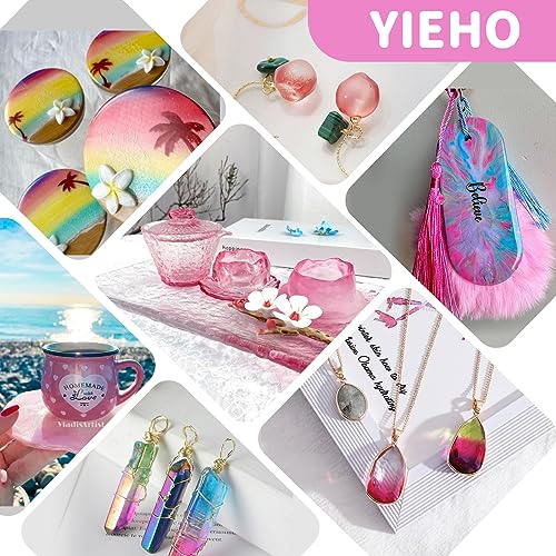 YIEHO UV Resin 500g -Bulk Upgraded Crystal Clear Hard UV Fast Curing Epoxy Resin Supplies for Craft Jewelry Making YIEHO
