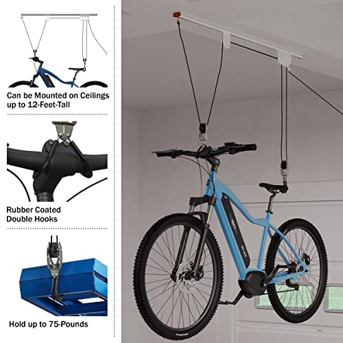 RAD Cycle Products Rail Mount Bike and Ladder Lift for Your Garage or Workshop Holds up to 75 Pounds No Mounting Board Needed RAD Cycle Products