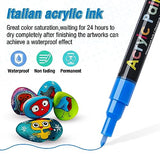 Acrylic Paint Pens Paint Markers Set of 18: Fine Point for Rock Painting Glass Wood Ceramic Fabric Metal Canvas Easter Eggs Pumpkin Kit, Drawing Art JR.WHITE