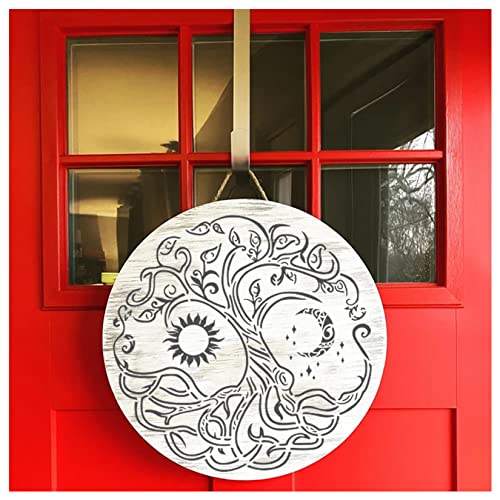 Stencils for Painting on Wood 12" Welcome Stencils for Crafts Drawing Tree of Life Reusable Plastic Art Templates for Adults Wood Burning Paint Home Pkqon