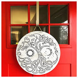 Stencils for Painting on Wood 12" Welcome Stencils for Crafts Drawing Tree of Life Reusable Plastic Art Templates for Adults Wood Burning Paint Home Pkqon