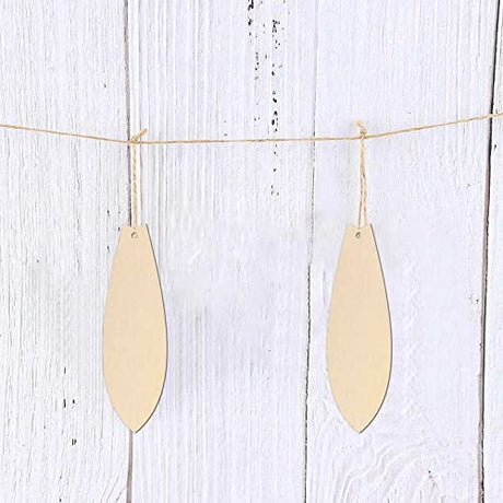 20pcs Surfboard Shape Unfinished Wood Cutouts DIY Crafts Blank Surf Board Wooden Ornaments for Summer Beach Hawaii Luau Party Decoration JANOU