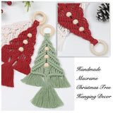 Dremisland Christmas Tree Decoration 3 Set Macrame Christmas Tree Decorative Hanging Ornaments Assembled Macrame Kits Boho Wall Hanging Decor for Dremisland