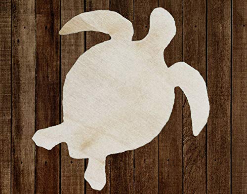 6" Set of 2 SEA Turtle Unfinished Wood Cutout DIY Crafts Door Hanger Paintable Wreath Beach