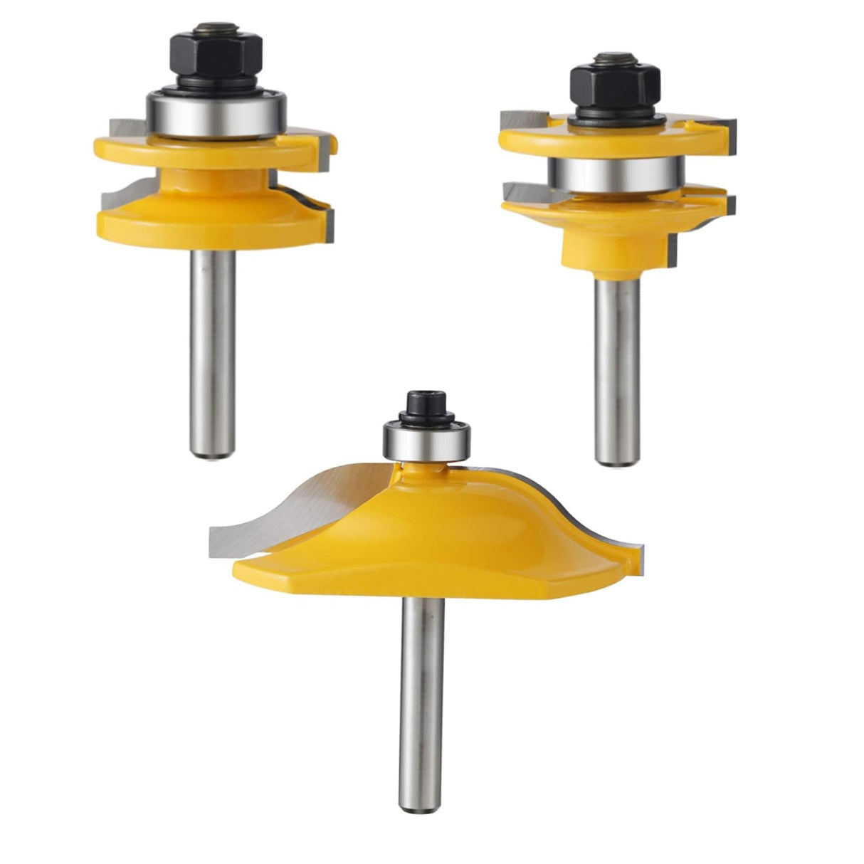 TOEVER 3PCS Router Bit Set, 1/4 Inch Shank Raised Panel Cabinet Door Making Router Bits, Ogee Rail and Stile Router Bit Set for Woodworking,CNC Wood TOEVER