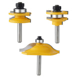 TOEVER 3PCS Router Bit Set, 1/4 Inch Shank Raised Panel Cabinet Door Making Router Bits, Ogee Rail and Stile Router Bit Set for Woodworking,CNC Wood TOEVER