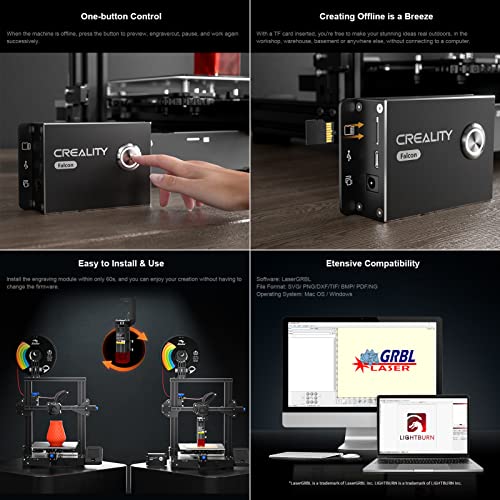 ENOMAKER Creality Laser Engraver Module Kit 10W 455nm for Metal,Wood,Leather,Acrylic,Plastic etc, Compatible Ender 3 Pro V2/NEO/MAX/S1/S1 Pro, CR-10 ENOMAKER