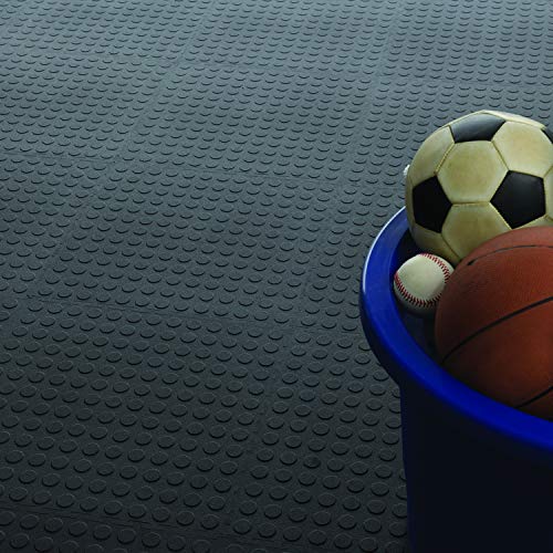 VersaTex Garage Floor 18 x 18 inch Square Rubber Raised Coin Interlocking Floor Tiles for Home Gym, Garage Flooring, Trade Show Flooring, Basement VERSATEX