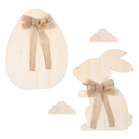 EXCEART 2 Sets Easter Decorations Wooden Bunny Cutout Easter Bunny Wood Cutout Wood Easter Tags Easter Wood Sign Easter Bunny Sign Wooden Bunny Sign EXCEART