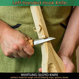 BeaverCraft S13L Wood Carving Tools Set for Spoon Carving 3 Knives in Tools Roll Leather Strop and Polishing Compound Hook Sloyd Detail Knife BeaverCraft