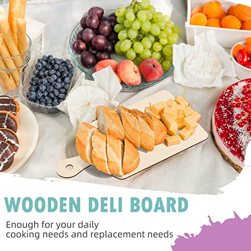 24 Pieces Mini Wood Cutting Board with Handle Wooden Chopping Board Paddle Unfinished Mini Cheese Board Small Serving board Cooking Butcher Block for Yinkin