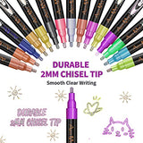 Aen Art Double Line Outline Pens, 26 Colors Shimmer Outline Marker for Pumpkin Painting, Self-Outline Metallic Markers. Perfect for Doodling, Drawing Aen Art
