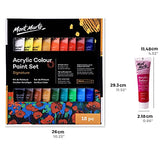 MONT MARTE Studio Acrylic Paint Set, 18 Piece, 36ml Tubes. Lightfast Colours with Great Coverage, Ideal for Canvas, Wood, Fabric, Leather, Cardboard, MONT MARTE
