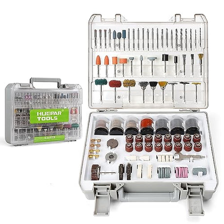 Huepar Tools Rotary Tool Accessories Kit, 510Pcs Accessories Kit,1/8 inch(3.2mm) Diameter Shanks, Universal Accessories for Easy Cutting, Sanding, Huepar Tools