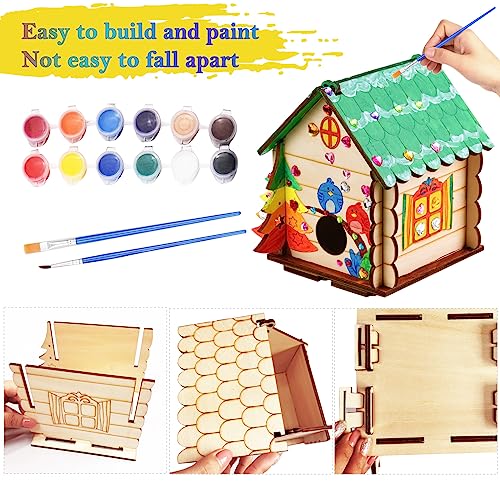 3 Pack Bird House Crafts for Kids Ages 8-12 5-8, DIY Wooden Arts and Crafts Kit for Children to Build, Make Your Own Birdhouse, Summer Painting THWAS-LIGHT