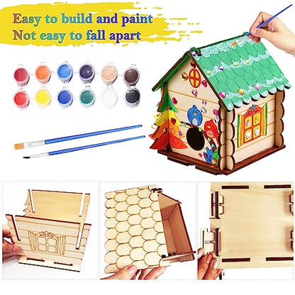 3 Pack Bird House Crafts for Kids Ages 8-12 5-8, DIY Wooden Arts and Crafts  Kit for Children to Build, Make Your Own Birdhouse, Summer Painting
