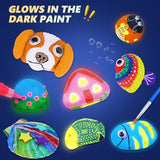 2 Pack Separate Kids Rock & Sea Shell Painting Kit, Arts & Crafts Gifts for Girls and Boys Kids Activities Kits, Creative Art Decorations Paint Kit Gotega