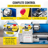 BestEquip Metal Lathe 7x14inch Precision Bench Top Mini Metal Lathe 550W Precision Metal Lathe Variable Speed 50-2500 RPM Nylon Gear with A Movable BestEquip