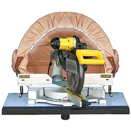Tredre Lighted Dust Solution for Miter Saws, Wood Work Shop Vacuum System, Accessory Holes, Come with Storage Bag Khaki - 50" L x 30" W x 40" H Tredre