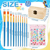 Unfinished Wood Treasure Chest Box Savings 4.72 x 3 x 3.23 Inch Treasure Chest Box Unpainted DIY with Paint Brushes and Craft Gems Self Adhesive Chapou