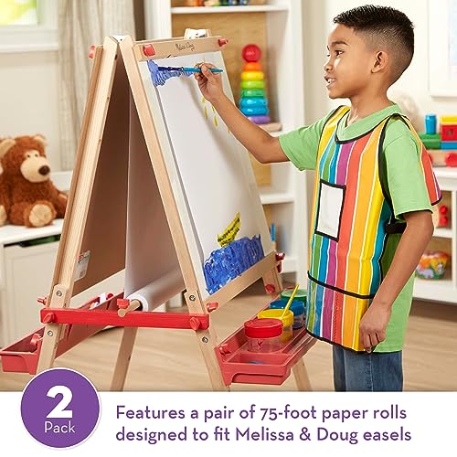 Melissa & Doug Deluxe Easel Paper Roll Replacement (18 inches x 75 feet) - 2-Pack, White Melissa & Doug