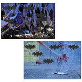 Unfinished Flying Bats Wood Bats Shaped DIY Wood Halloween Blank Wood with Twines Art Unfinished Ornaments for Halloween Christmas Wedding Birthday Zontween