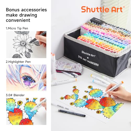  172 Colors Dual Tip Alcohol Based Art Markers,171 Colors plus  1 Blender Permanent Marker 1 Marker Pad with Case Perfect for Kids Adult  Coloring Books Sketching and Card Making 