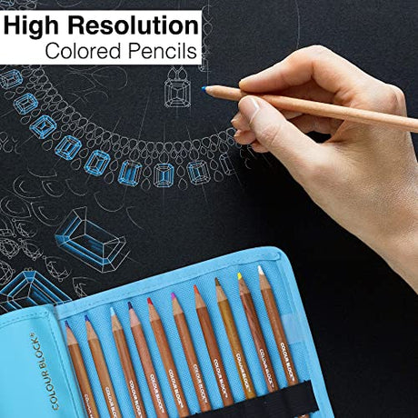 COLOUR BLOCK 91pc Travel Friendly Drawing Pencil Set, Sketching, Coloring, Charcoal Pencils, Soft Pastels, Sketch Book, Art Supply Kit for Kids Teens COLOUR BLOCK