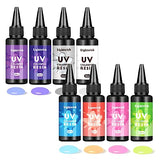 Colored UV Resin,8 Colors UV Resin Kit,Quick Ultraviolet Curing Epoxy Resin for Craft,Jewelry Making,DIY Making, (50g Each) LIGHTWISH