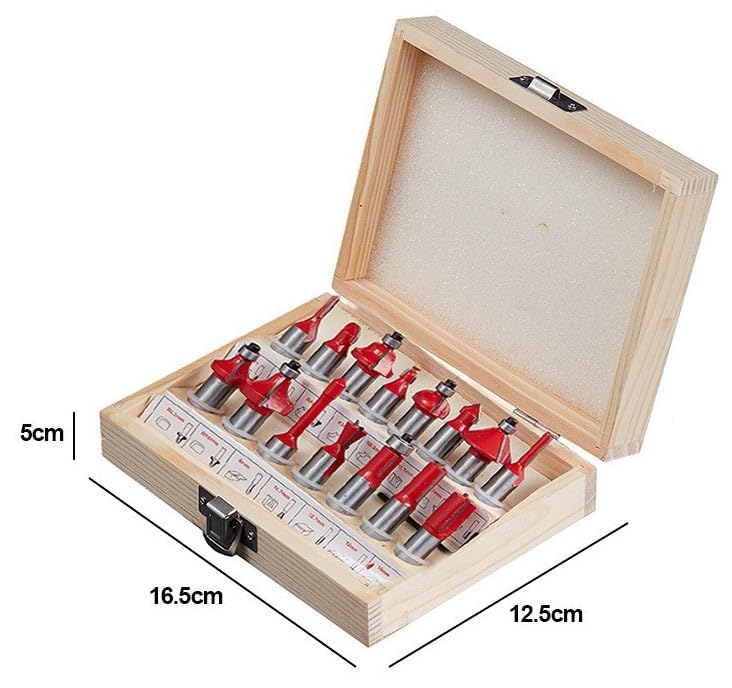 110V Router Tool, 800W Wood Trim Router, 30000RPM Electric Hand Trimmer, Palm Router with 15x 1/4” Router Bits & 2x Trim Guides for Woodworking - WoodArtSupply