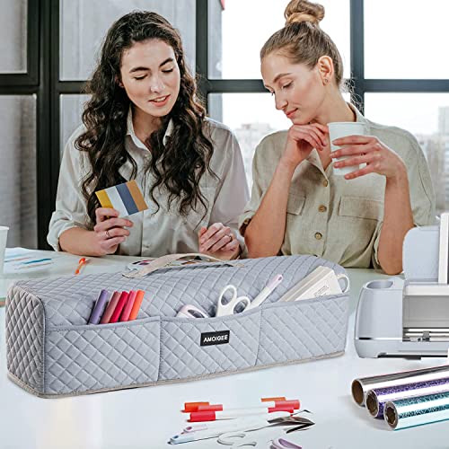 AMOIGEE Padded Dust Cover Compatible with Cricut Maker, Cricut Maker 3, Explore Air 2, Cricut Explore 3 Machine, with Pockets for Cricut Suppliers AMOIGEE
