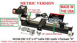 Sherline 4410A-CNC 3.5" X 17" CNC Lathe (Metric) +"A" Package (Intended for Computerized CNC) Computerized Sherline CNC control (Windows OS)