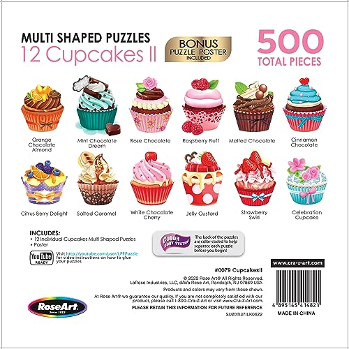 Cra-Z-Art - RoseArt - Mini Shaped - Cupcakes II - 500 Piece Jigsaw Puzzle