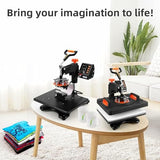 Heat Press Machine, 12 x 15 Inch, 9 in 1 Heat Press 800W Sublimation Machine, 360° Rotation Swing Away Shirt Printing Machine, Dual-Tube Heating for Garvee