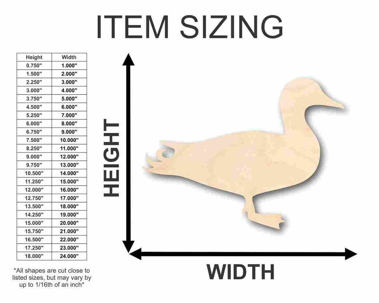 Unfinished Wood Mallard Duck Shape - Animal - Wildlife - Craft - up to 24" DIY 3" / 1/4" 24 Hour Crafts