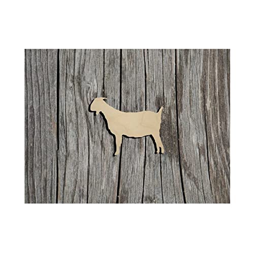 Boer Goat Wood Craft,Unfinished Wooden Cutout Art,DIY Wood Sign, Inspirational Farmhouse Wall Plaque,Rustic Home Decor for Home Front Door Entryway Arupkeer