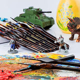 Transon Artist Detail Paint Brushes with Case 15pces for Model Miniature Painting, Nylon, Dark Brown TRANSON