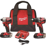 Milwaukee 2892-22CT M18 Compact Brushless 2-Tool Combo Kit, Drill Driver/Impact Driver Milwaukee
