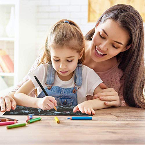 YOTINO 14 Pcs Scratch Art Tools Set, Scratch Sketch Art Painting with Bamboo Sticks Scraper Scratch Pen, Black Brush, Engraving Art Set for Adult YOTINO