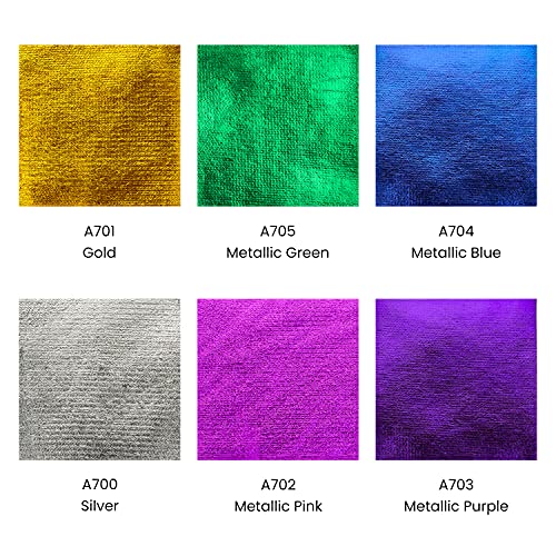 ARTEZA Metallic Felt Sheets, Set of 30, 8.3 x 11.8 inches, 6 Colors of Craft Felt, 1.3mm Thick Soft Non Woven Felt Fabric Squares, Sewing Fabric for ARTEZA