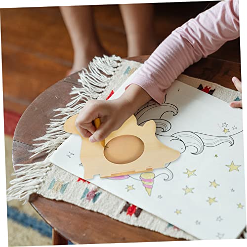 KALLORY 4pcs Diy Wooden Photo Frame Makeup Brush Holders Photo Frame Pen Cups Kids Pen Cups Unfinished Wood Pen Case Unfinished Brush Holder Diy Pen KALLORY