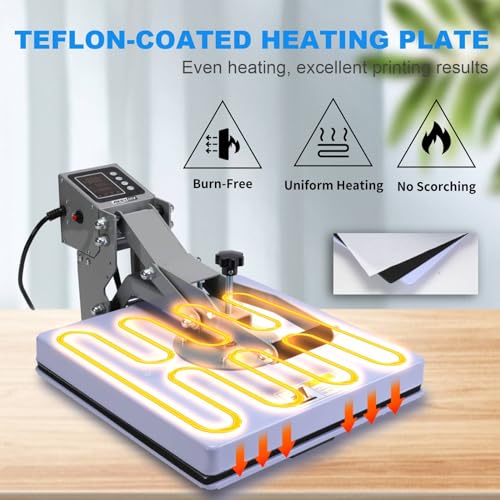 AKEYDIY Heat Press Machine, 15x15 inch Heat Press for t Shirts, Fast Heating for Heat Sublimation and Heat Vinyl Transfer, 1400W High Pressure AKEYDIY