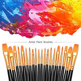 BOSOBO Paint Brushes Set, 2 Pack 20 Pcs Round Pointed Tip Nylon Hair Artist Acrylic Paint Brushes for Acrylic Oil Watercolor, Face Nail Art, BOSOBO