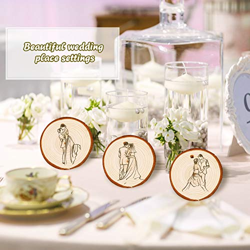 5ARTH Natural Wood Slices - 30 Pcs 3.1-3.5 inches Craft Unfinished Wood kit Predrilled with Hole Wooden Circles for Arts Wood Slices Christmas 5ARTH