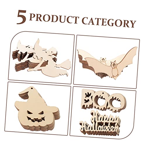 Abaodam 100 Pcs Halloween Wood Chips Lantern Decorative Miniture Decoration Home Decoration Wooden Paint Crafts Spider Wood Shapes Unfinished Wooden Abaodam