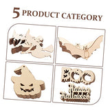 Abaodam 100 Pcs Halloween Wood Chips Lantern Decorative Miniture Decoration Home Decoration Wooden Paint Crafts Spider Wood Shapes Unfinished Wooden Abaodam