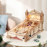 RoWood 3D Mechanical Wooden Pinball Machine Puzzle - DIY Adventure Model for Adults RoWood